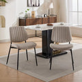 Chaises de salle à manger modernes sans accoudoirs, rembourrées, avec pieds en métal