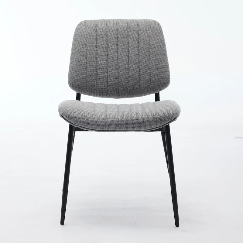 Chaises de salle à manger modernes sans accoudoirs, rembourrées, avec pieds en métal