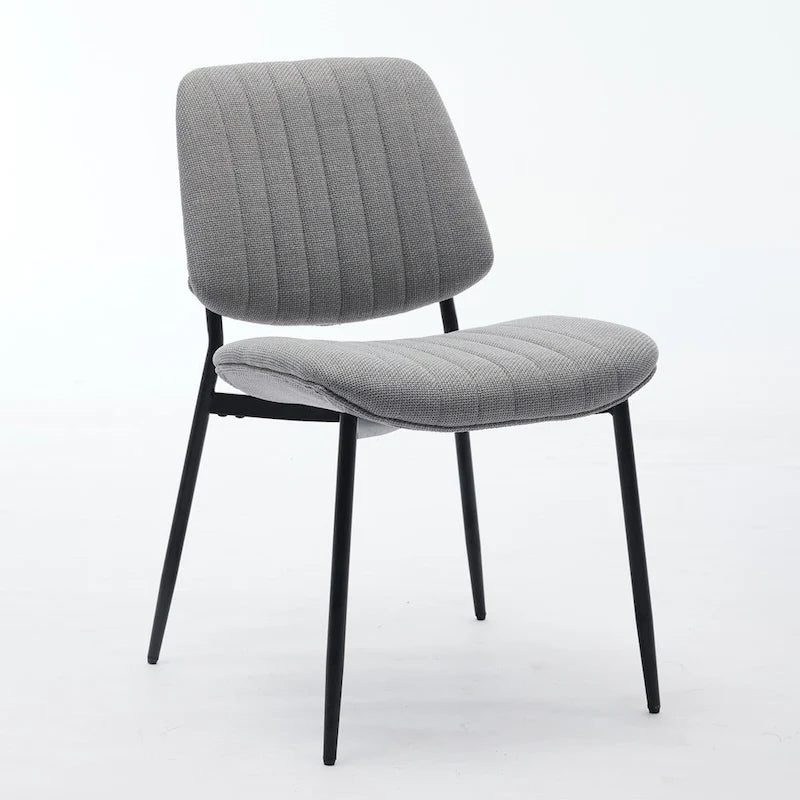 Chaises de salle à manger modernes sans accoudoirs, rembourrées, avec pieds en métal