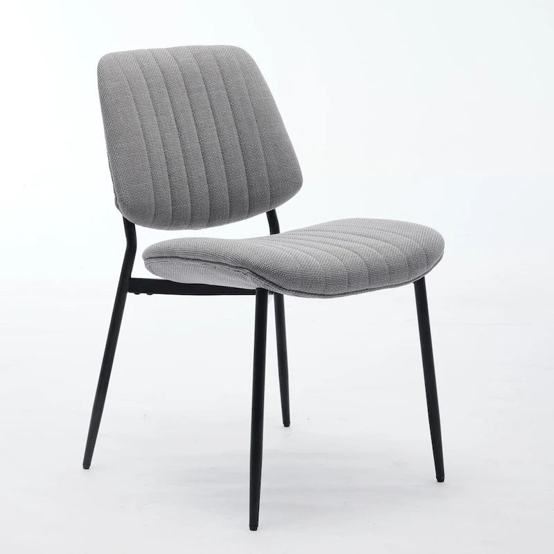 Chaises de salle à manger modernes sans accoudoirs, rembourrées, avec pieds en métal