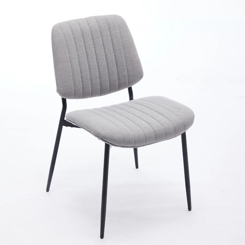Chaises de salle à manger modernes sans accoudoirs, rembourrées, avec pieds en métal