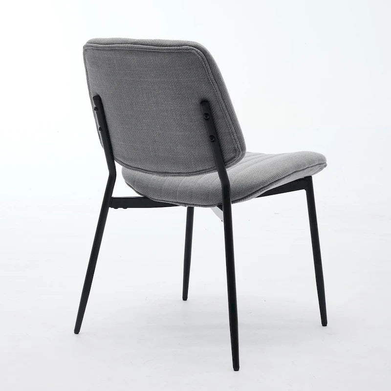 Chaises de salle à manger modernes sans accoudoirs, rembourrées, avec pieds en métal