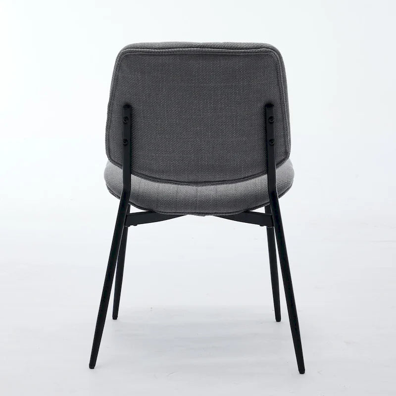 Chaises de salle à manger modernes sans accoudoirs, rembourrées, avec pieds en métal
