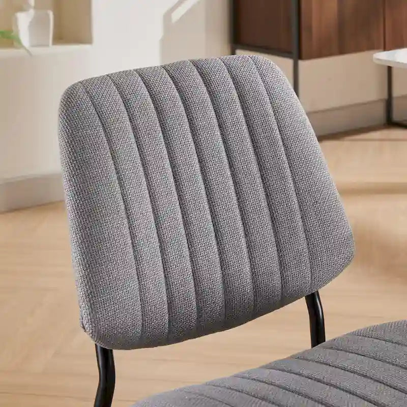 Chaises de salle à manger modernes sans accoudoirs, rembourrées, avec pieds en métal