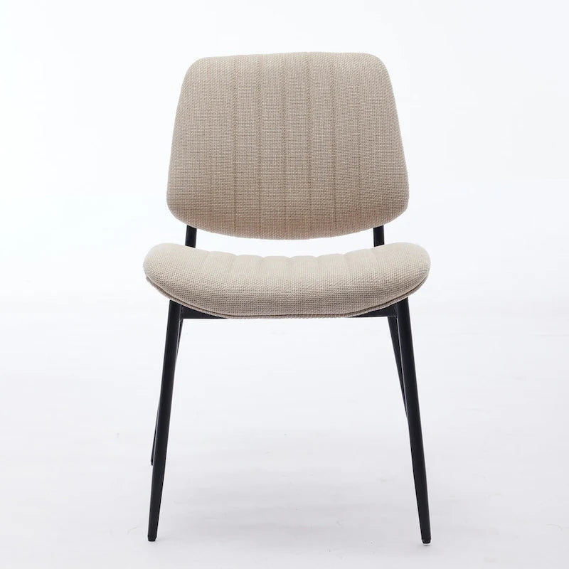 Chaises de salle à manger modernes sans accoudoirs, rembourrées, avec pieds en métal