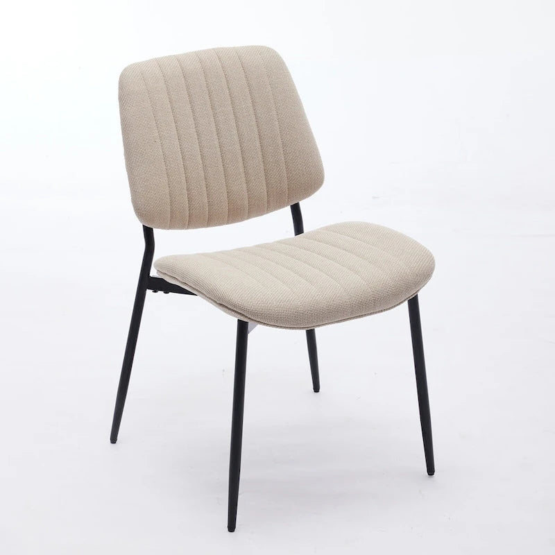 Chaises de salle à manger modernes sans accoudoirs, rembourrées, avec pieds en métal