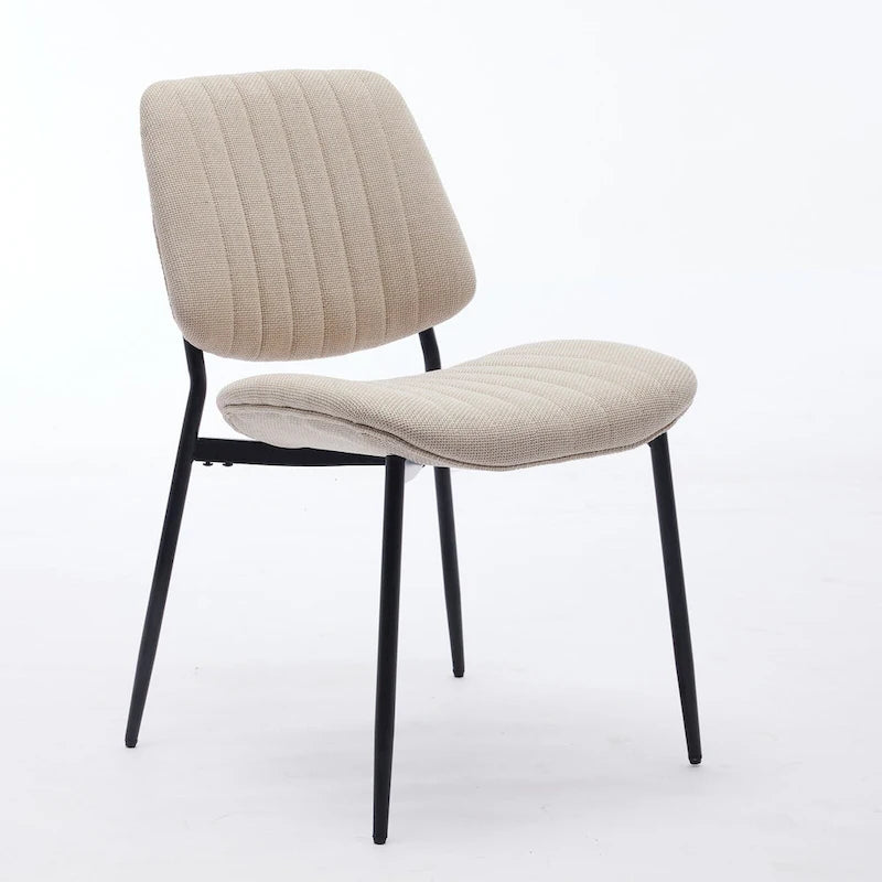 Chaises de salle à manger modernes sans accoudoirs, rembourrées, avec pieds en métal