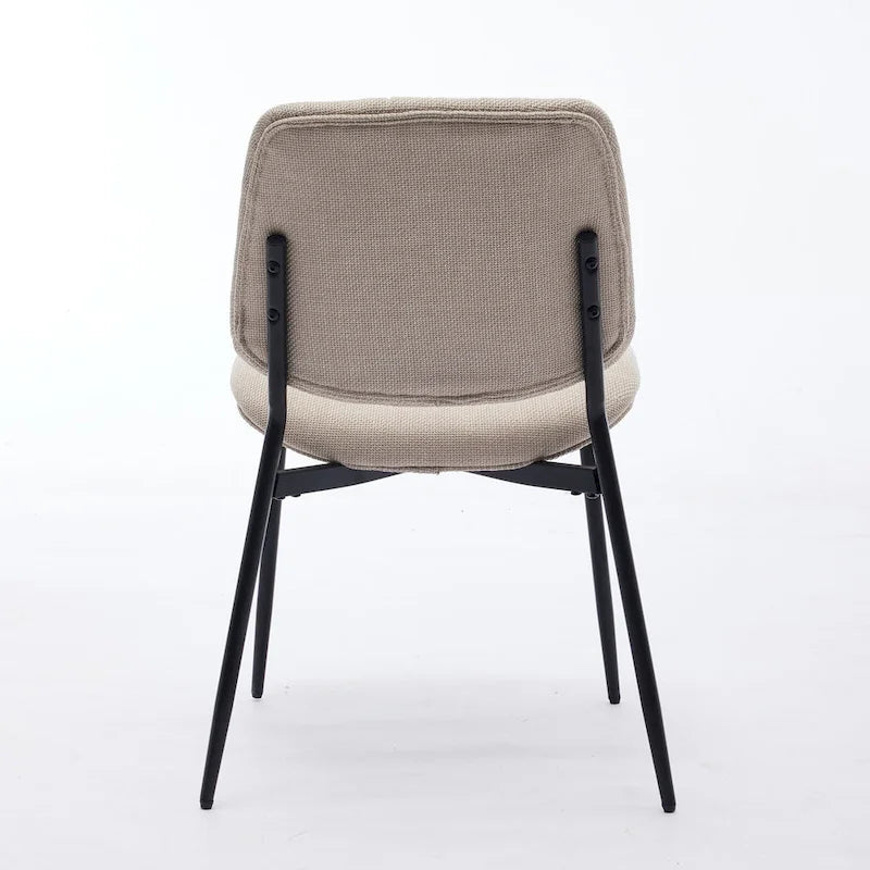 Chaises de salle à manger modernes sans accoudoirs, rembourrées, avec pieds en métal