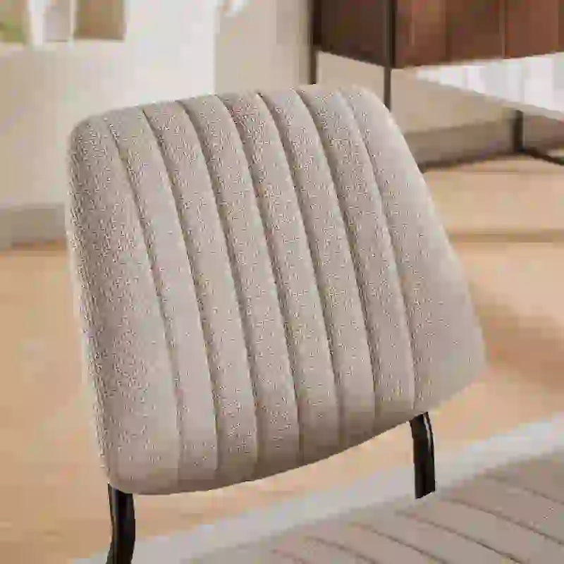 Chaises de salle à manger modernes sans accoudoirs, rembourrées, avec pieds en métal