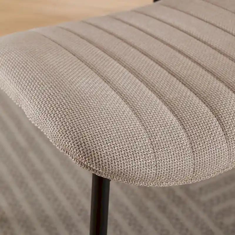 Chaises de salle à manger modernes sans accoudoirs, rembourrées, avec pieds en métal