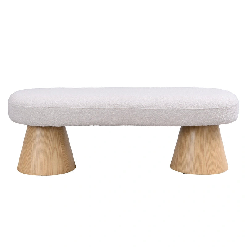 Banc de salle à manger rembourré, siège polyvalent pour entrée et chambre à coucher avec pieds en bois robustes