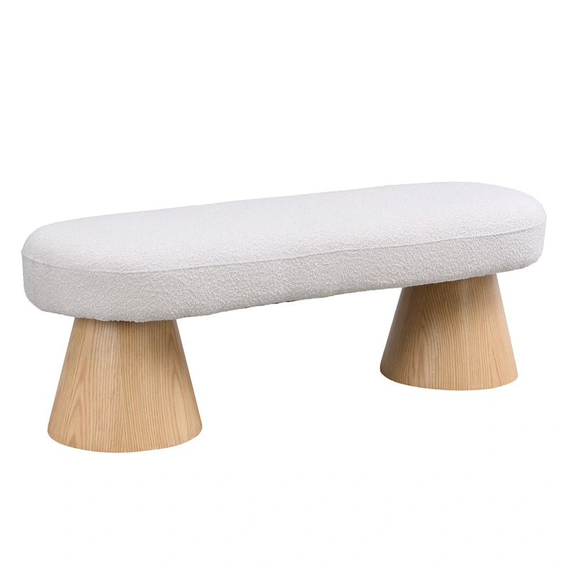 Banc de salle à manger rembourré, siège polyvalent pour entrée et chambre à coucher avec pieds en bois robustes
