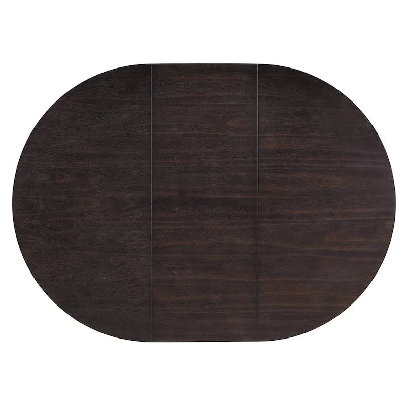 Table à manger ovale extensible vintage, table en bois massif pour 6 personnes dans la cuisine