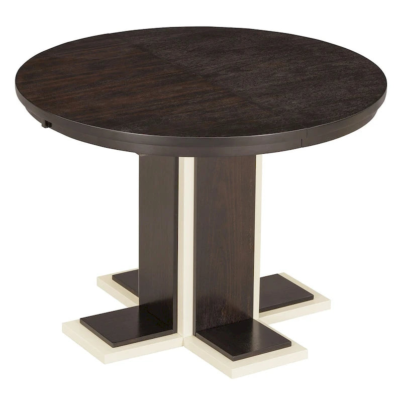 Table à manger ovale extensible vintage, table en bois massif pour 6 personnes dans la cuisine