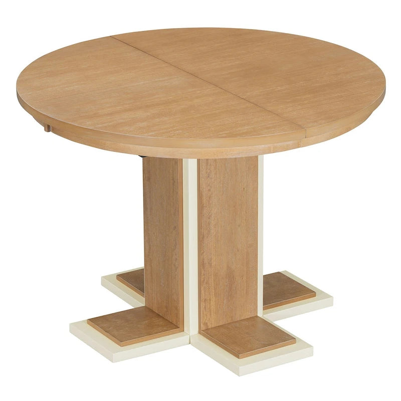 Table à manger ovale extensible vintage, table en bois massif pour 6 personnes dans la cuisine