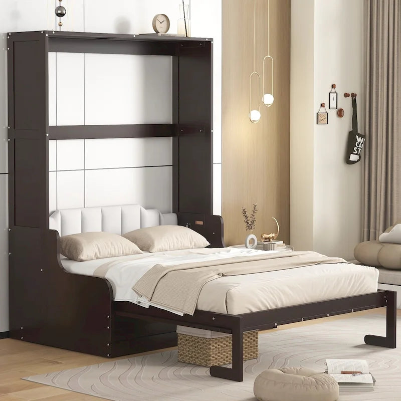 Lit escamotable Queen moderne avec coussin