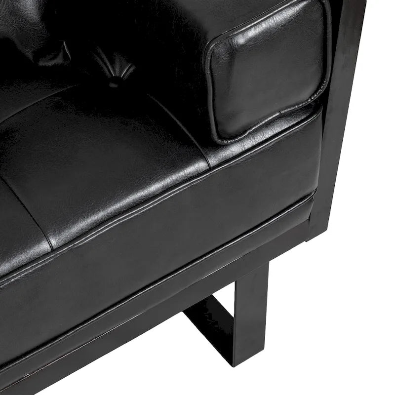 Causeuse surdimensionnée en similicuir avec coussins décoratifs