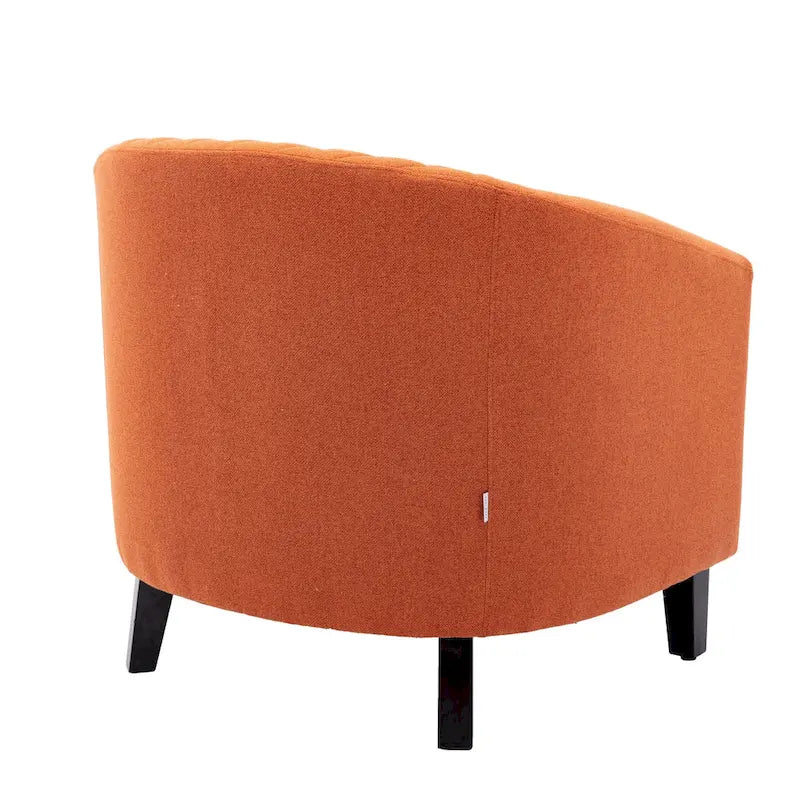 Fauteuil d'appoint avec clous décoratifs et pieds en bois massif pour salon
