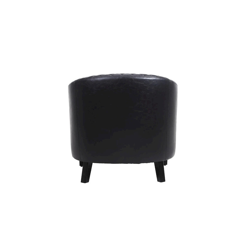 Fauteuil d'appoint avec clous décoratifs et pieds en bois massif pour salon