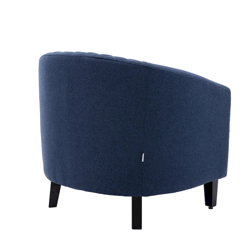 Fauteuil d'appoint avec clous décoratifs et pieds en bois massif pour salon