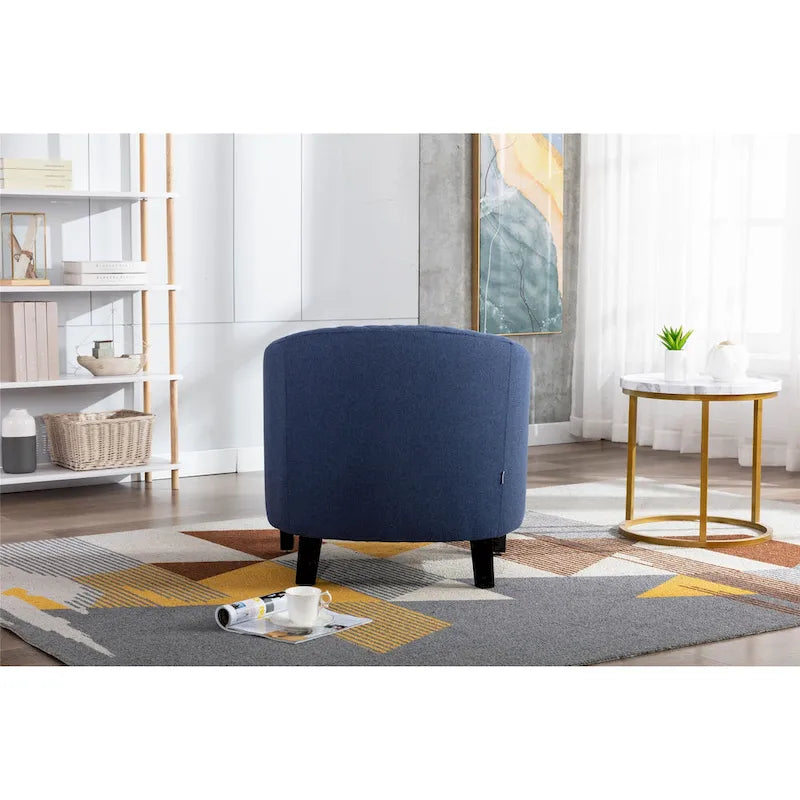Fauteuil d'appoint avec clous décoratifs et pieds en bois massif pour salon