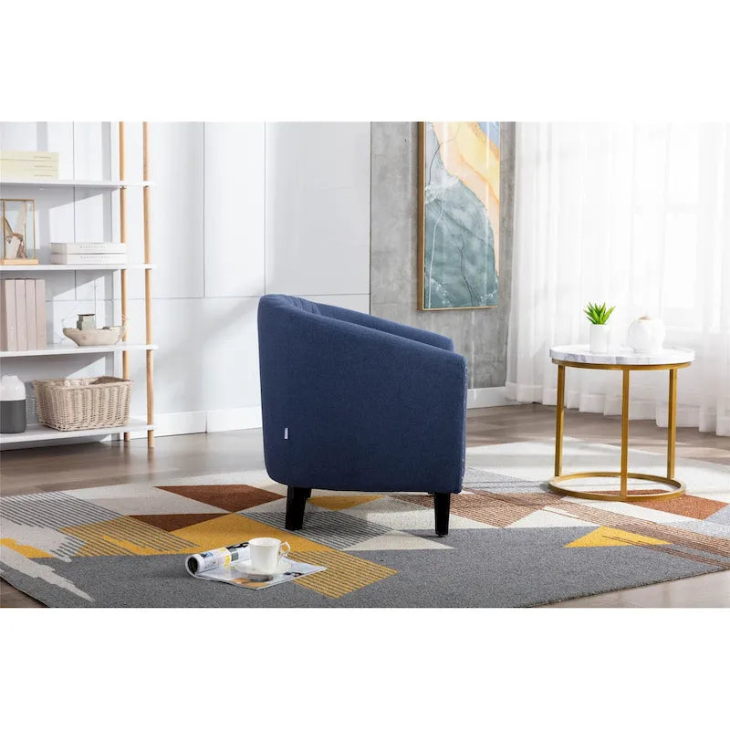 Fauteuil d'appoint avec clous décoratifs et pieds en bois massif pour salon