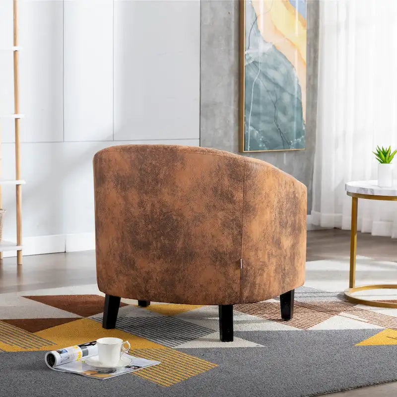 Fauteuil d'appoint avec clous décoratifs et pieds en bois massif pour salon