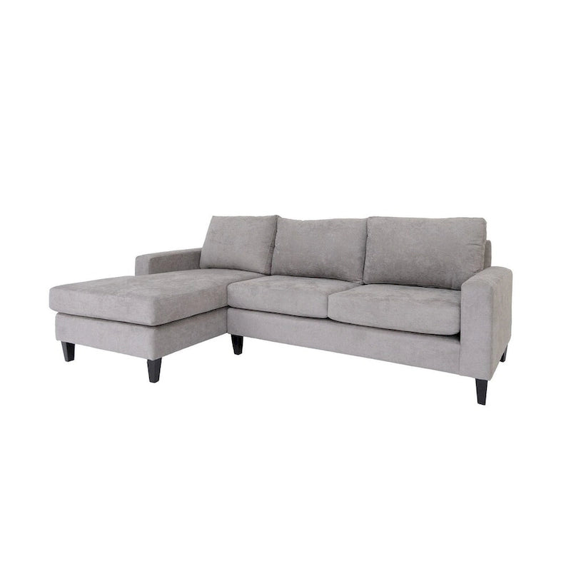 Canapé d'angle contemporain en polyester et nylon, structure en bois massif, rembourré