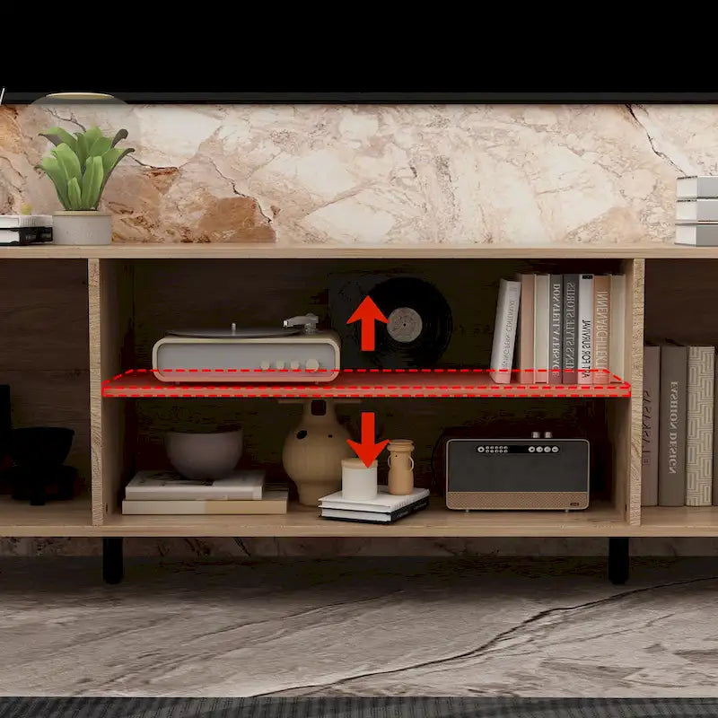 Meuble TV et cheminée luxueux avec foyer à LED intégré