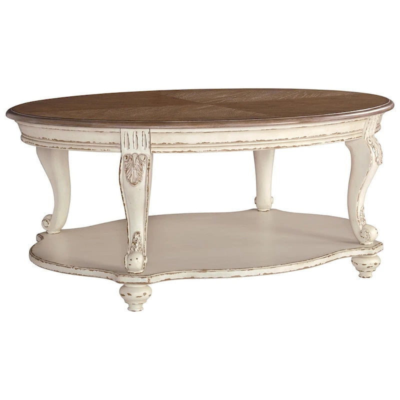 Table basse - Blanc/Marron