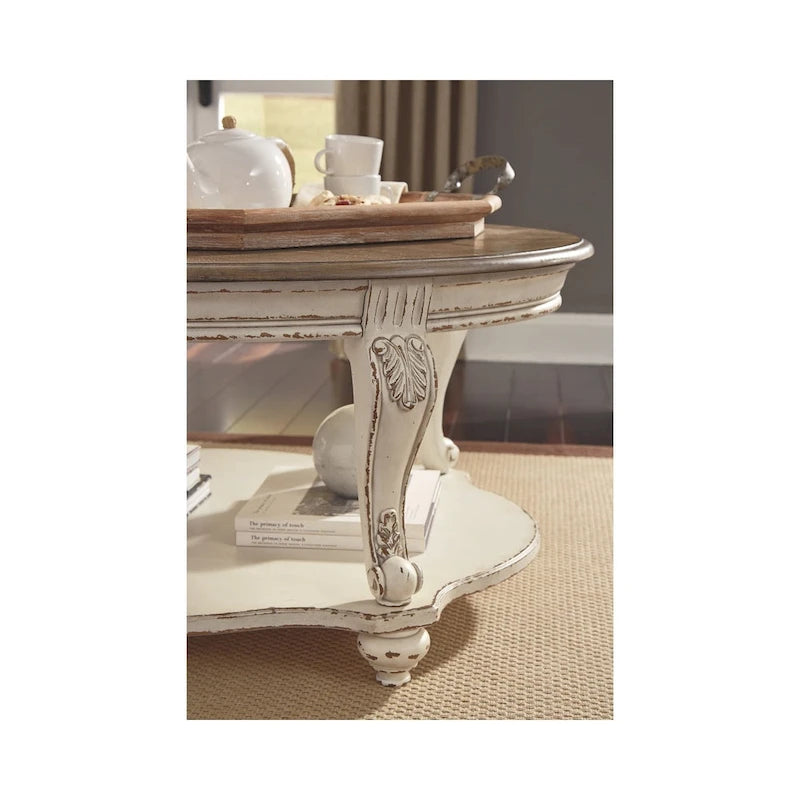Table basse - Blanc/Marron