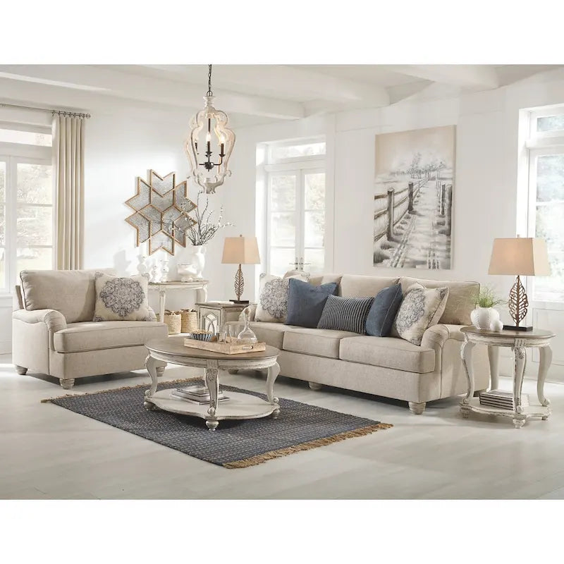 Table basse - Blanc/Marron