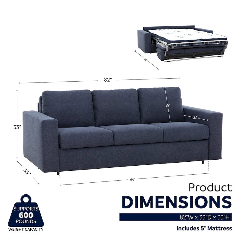 Canapé-lit Queen avec matelas en mousse à mémoire de forme de 12,7 cm