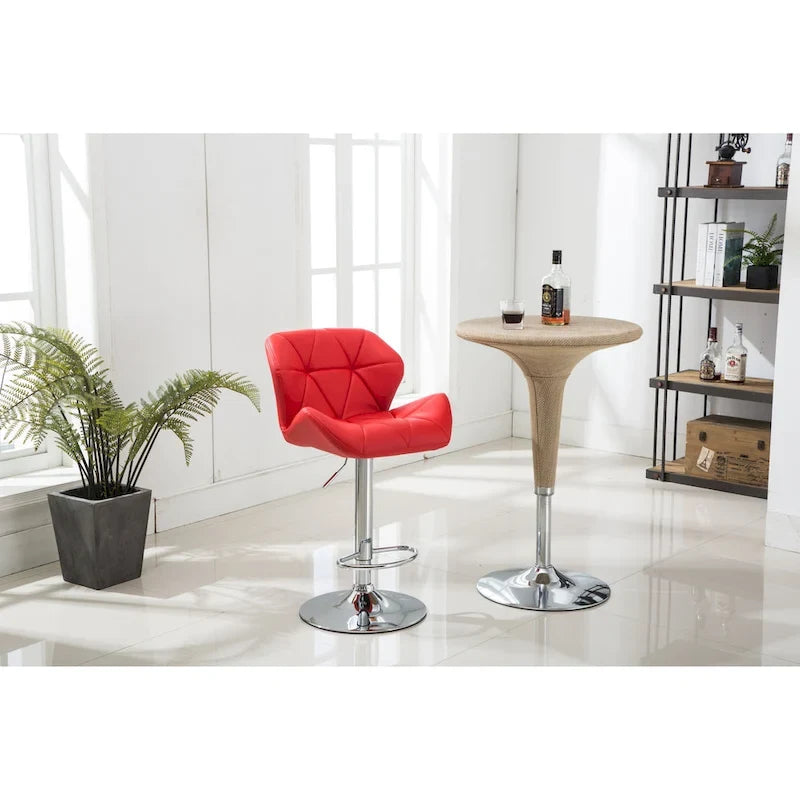 Tabourets de bar modernes en similicuir réglables et pivotants