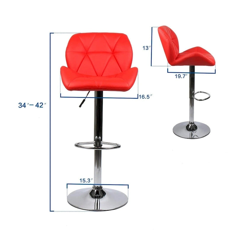 Tabourets de bar modernes en similicuir réglables et pivotants