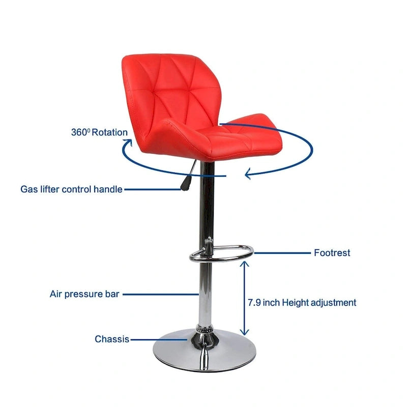 Tabourets de bar modernes en similicuir réglables et pivotants