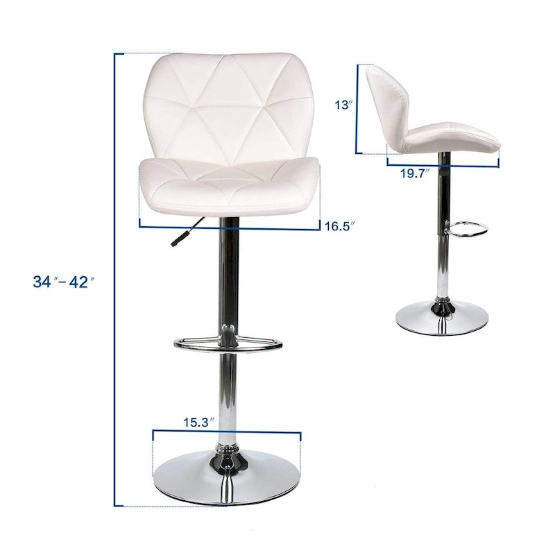 Tabourets de bar modernes en similicuir réglables et pivotants