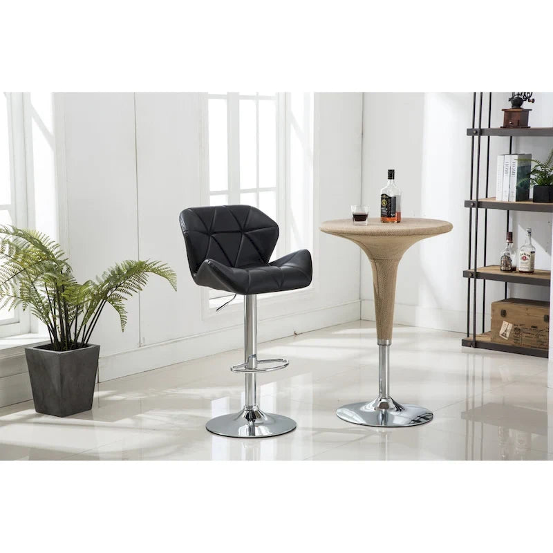 Tabourets de bar modernes en similicuir réglables et pivotants