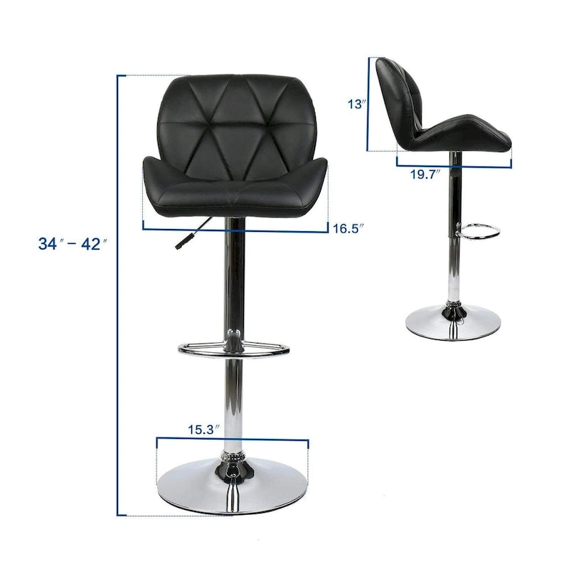 Tabourets de bar modernes en similicuir réglables et pivotants
