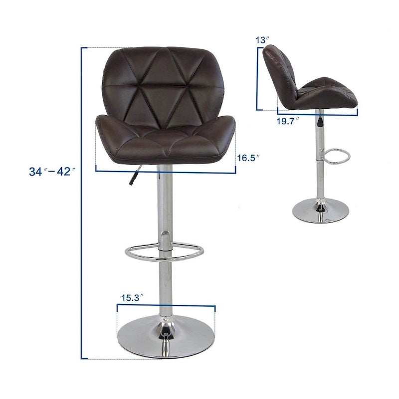 Tabourets de bar modernes en similicuir réglables et pivotants