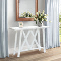 Console et table d'entrée blanches de style campagnard - 32,5 H x 47,9 L x 15 P