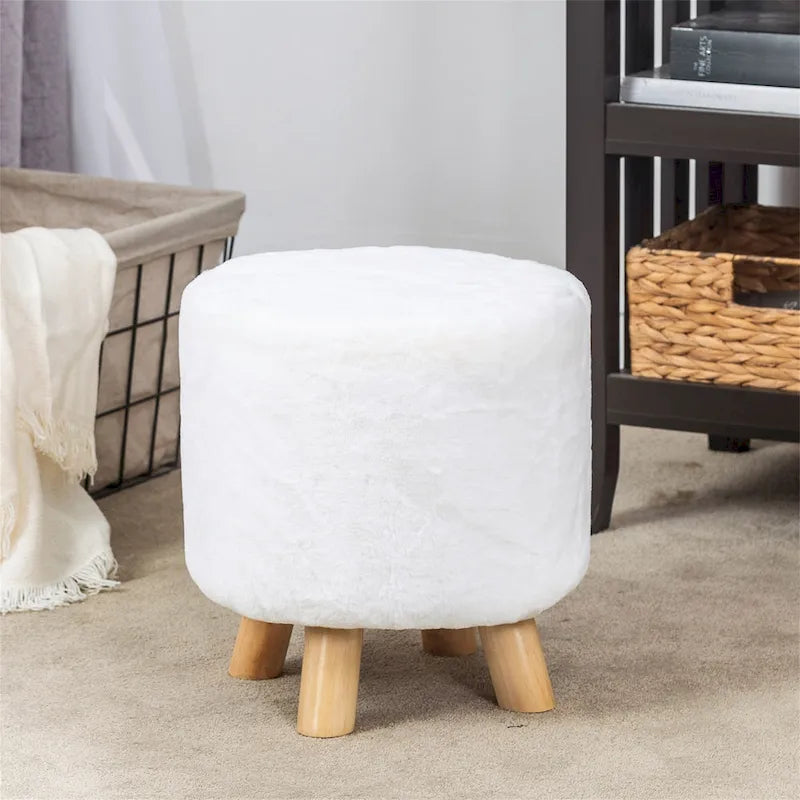 Repose-pieds ottoman rond, rembourré, pouf