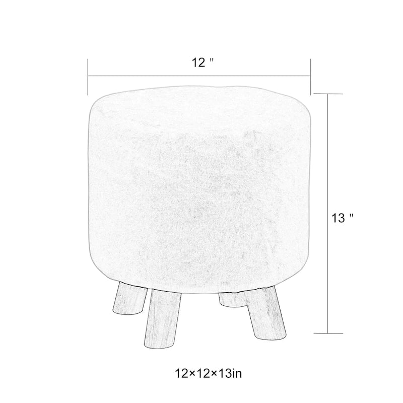 Repose-pieds ottoman rond, rembourré, pouf