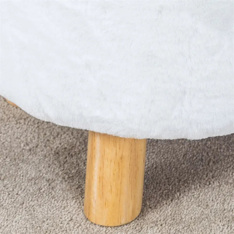 Repose-pieds ottoman rond, rembourré, pouf
