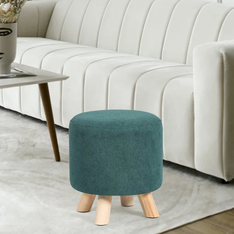 Repose-pieds ottoman rond, rembourré, pouf