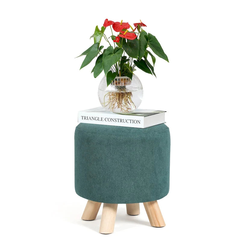 Repose-pieds ottoman rond, rembourré, pouf