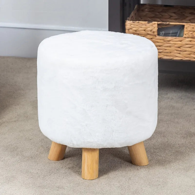 Repose-pieds ottoman rond, rembourré, pouf