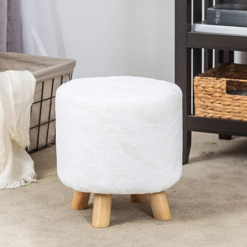 Repose-pieds ottoman rond, rembourré, pouf