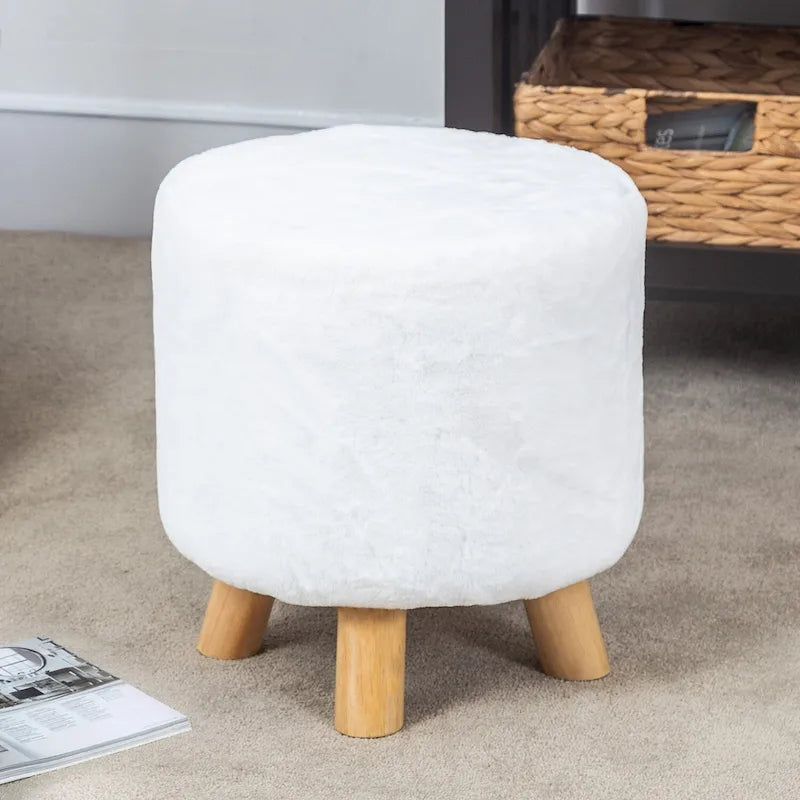 Repose-pieds ottoman rond, rembourré, pouf