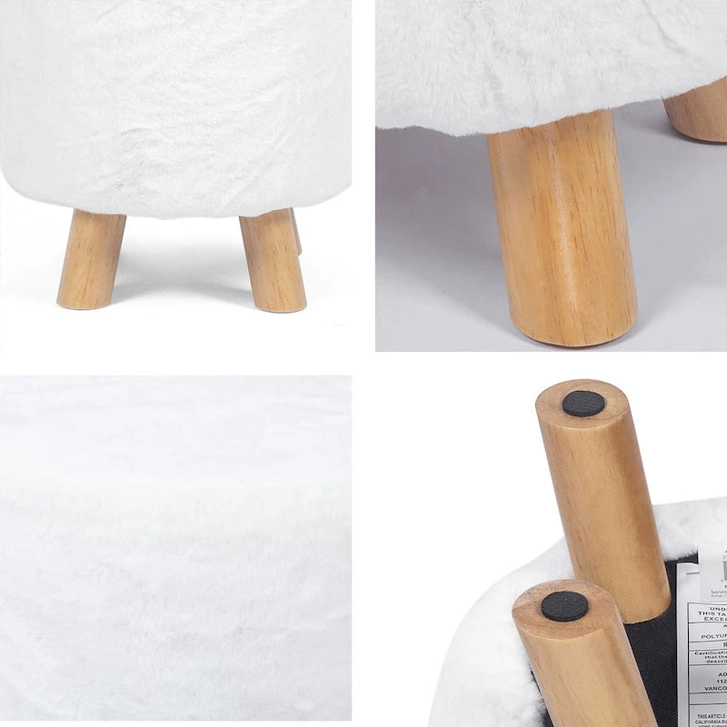 Repose-pieds ottoman rond, rembourré, pouf